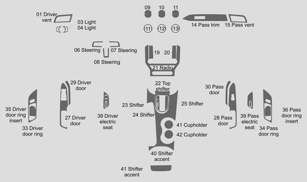 Ford Mustang (Coupé) | 2015-2023 | Kit de tablero (completo) | #FOMU15INT