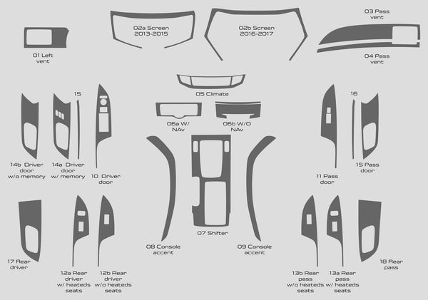 Honda Accord (sedán) | 2013-2017 | Kit de tablero (completo) | #HOAC13INF