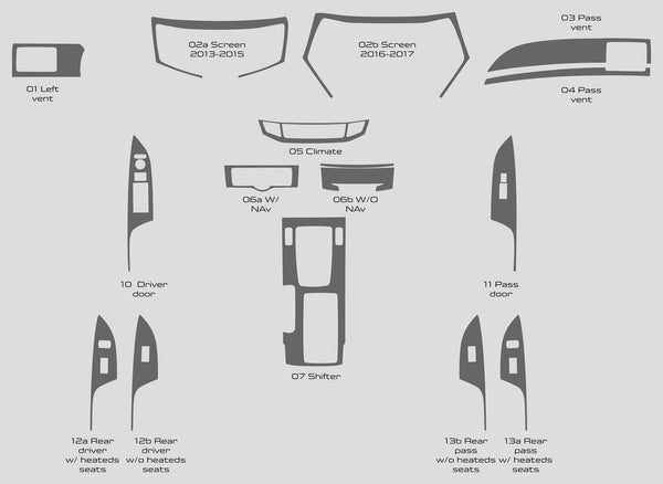 Honda Accord (sedán) | 2013-2017 | Kit de tablero (completo) | #HOAC13INT