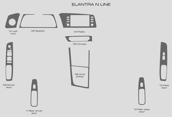 Hyundai Elantra (Sedán) | 2021-2022 | Kit de tablero (completo) | #HYEN21INT