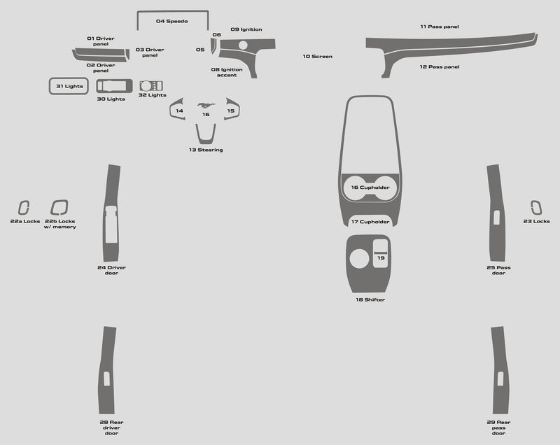 Ford Mustang Mach-E (SUV) | 2021-2024 | Dash kit (Full) | #FOME21INT