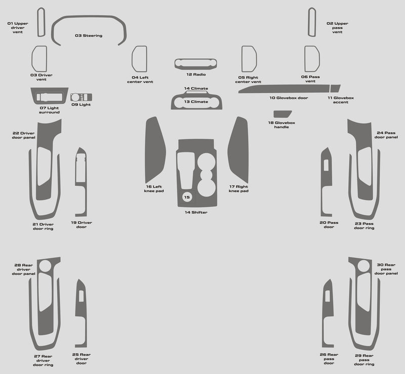 Ford Bronco Sport (SUV) | 2021-2024 | Dash kit (Full) | #FOBS21INF