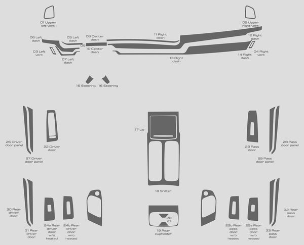 Kia Telluride (SUV) | 2021-2024 | Dash kit (Full) | #KITE21RCF