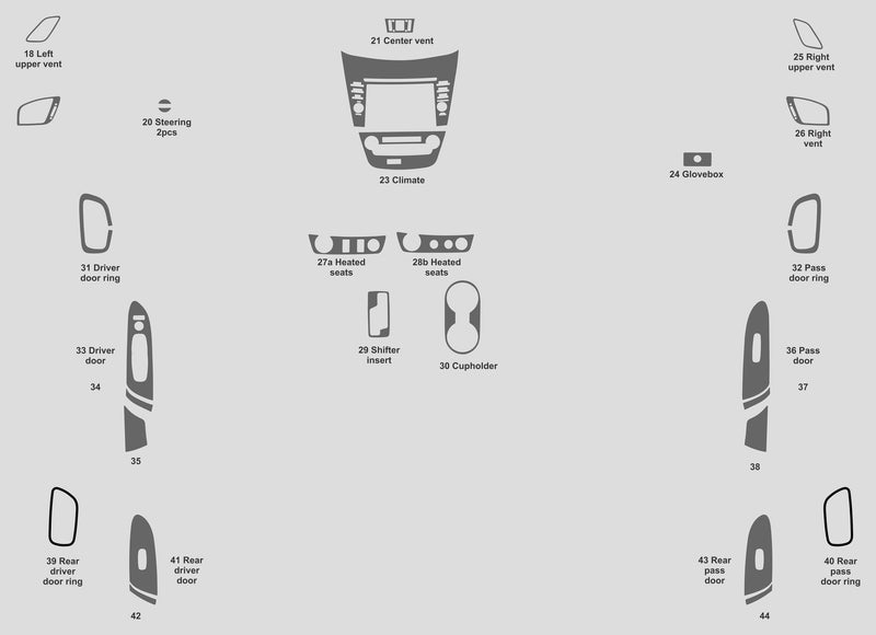 Nissan Murano (SUV) | 2015-2017 | Dash kit (Full) | #NIMU15INT