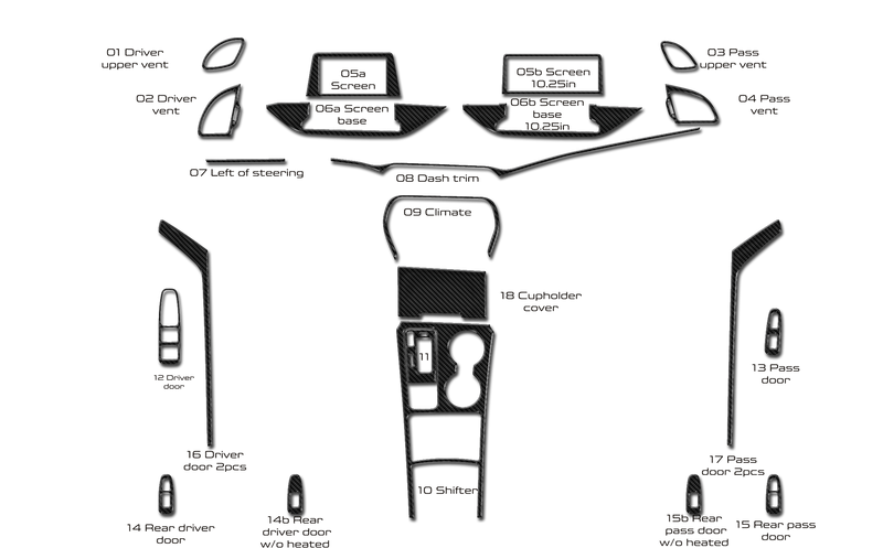 Kia Stinger (Sedan) | 2018-2023 | Dash kit (Full) | #KIST18INF